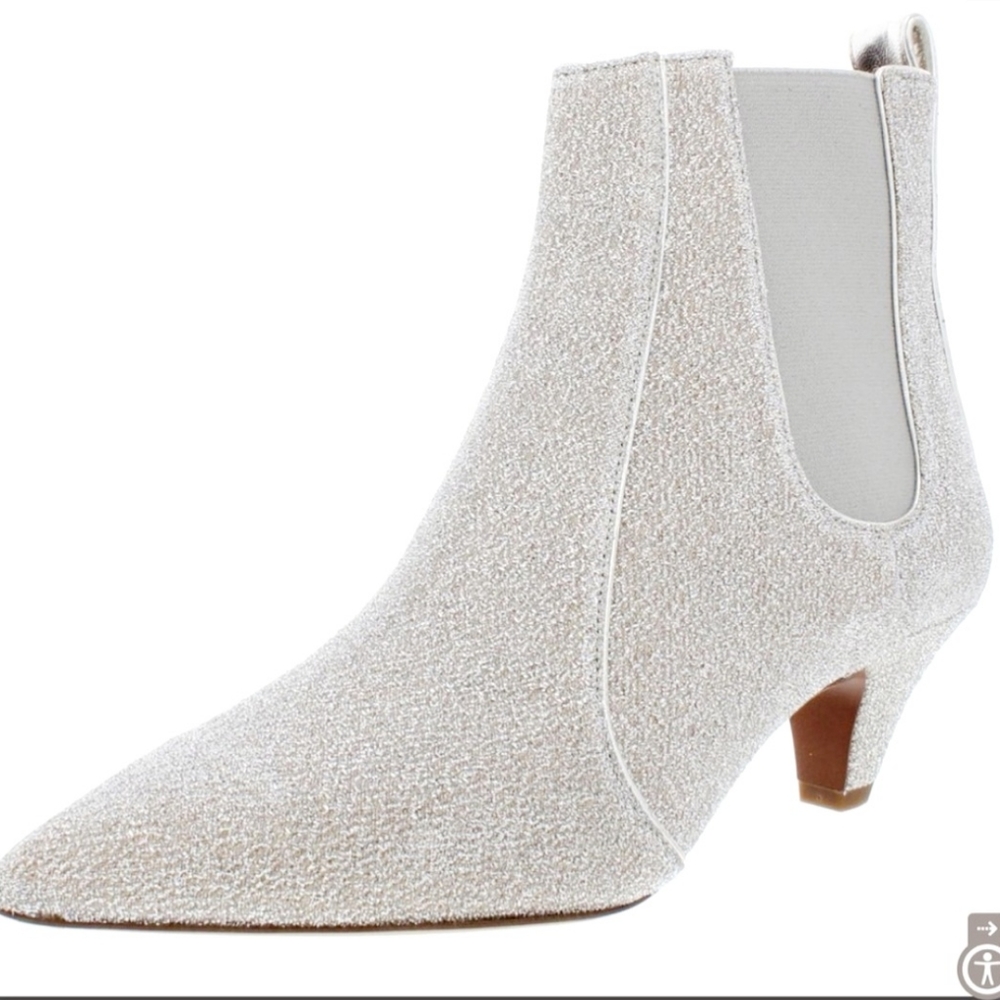 Tabitha Simmons Silver Bling Booties Size 8